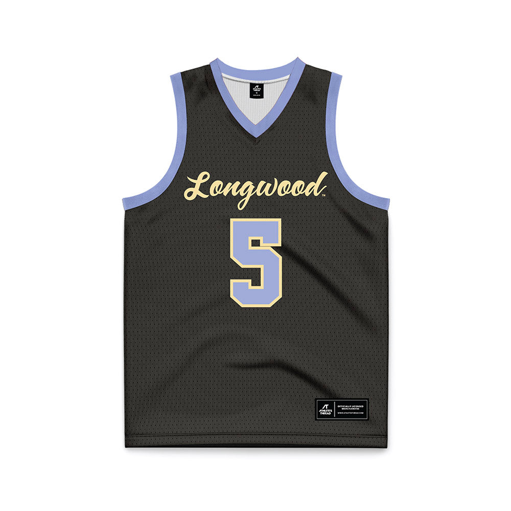 Longwood - NCAA Men's Basketball : Kadin McClurg - Black Basketball Jersey-0
