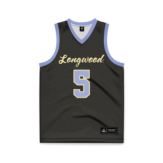 Longwood - NCAA Men's Basketball : Kadin McClurg - Black Basketball Jersey-0