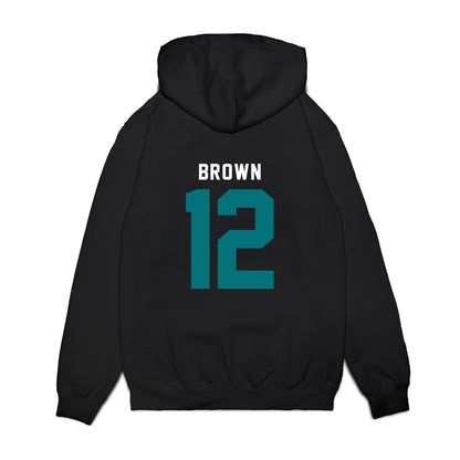Coastal Carolina - NCAA Men's Basketball : Devin Brown - Vintage Basketball Premium Hooded Sweatshirt-1