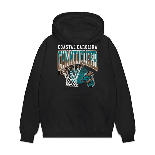 Coastal Carolina - NCAA Women's Basketball : Audrey Beyer - Vintage Basketball Premium Hooded Sweatshirt-0