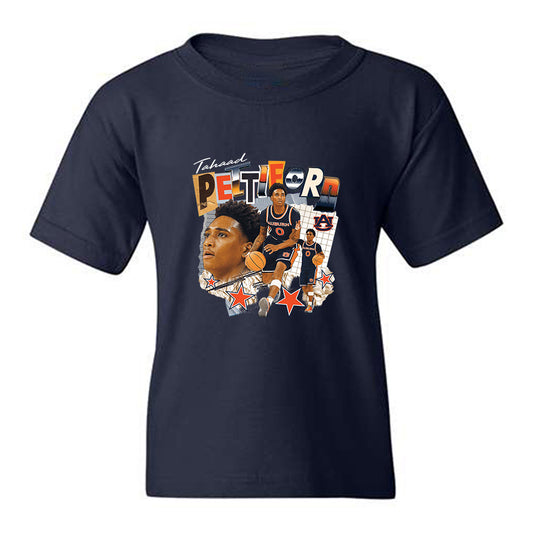 Auburn - NCAA Men's Basketball : Tahaad Pettiford - Cutout Collage Youth T-Shirt-0