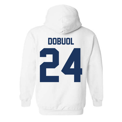 Monmouth - NCAA Men's Basketball : Jinup Dobuol - Vintage Shersey Hooded Sweatshirt-1