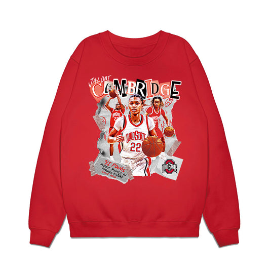 Ohio State - NCAA Women's Basketball : Jaloni Cambridge - Cutout Collage Premium Crewneck Sweatshirt-0