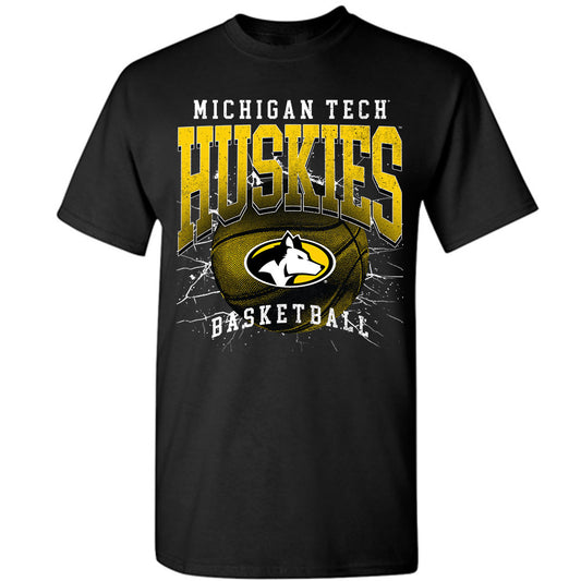 Michigan Tech - NCAA Men's Basketball : Garrett Spielman - Vintage Shersey T-Shirt-0