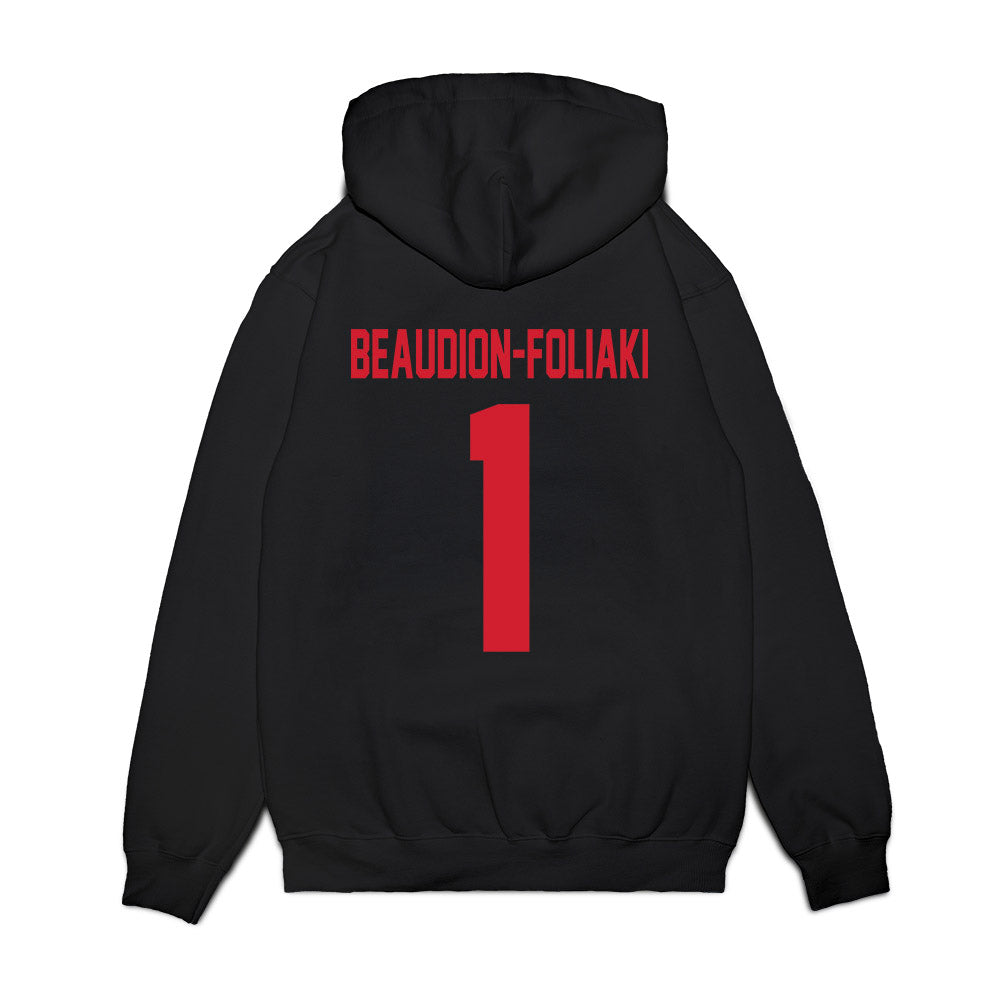 Northeastern - NCAA Women's Basketball : Kailee Beaudion-Foliaki - Vintage Basketball Premium Hooded Sweatshirt-1