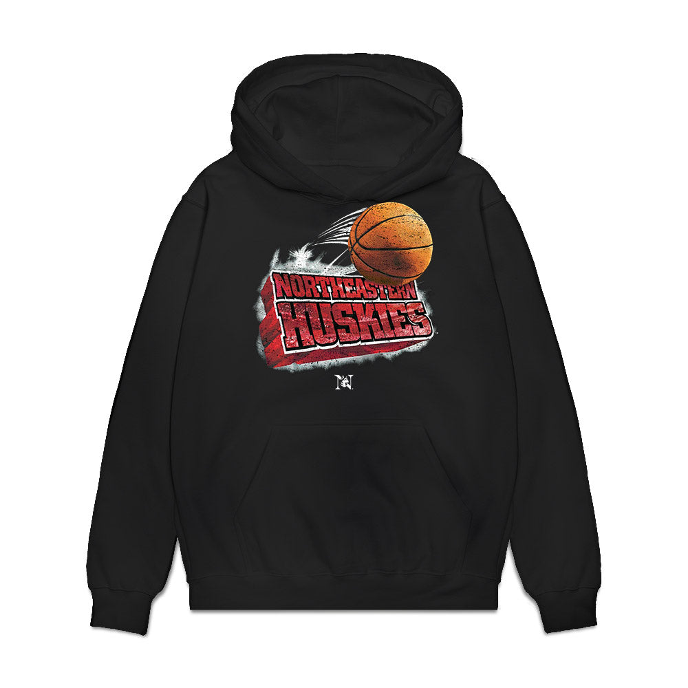 Northeastern - NCAA Men's Basketball : Haris Elezovic - Vintage Basketball Premium Hooded Sweatshirt-0