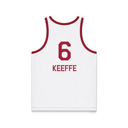Oklahoma - NCAA Men's Basketball : Finley Keeffe - White Basketball Jersey-1