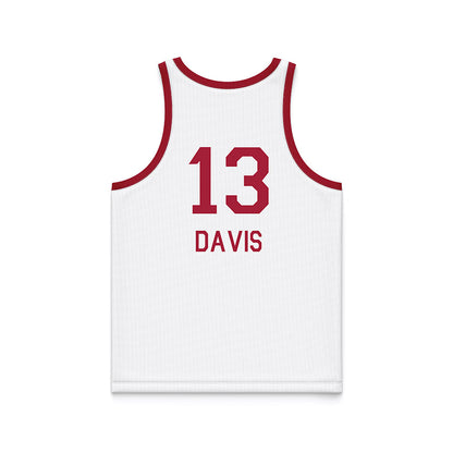 Oklahoma - NCAA Men's Basketball : Tae Davis - White Basketball Jersey-1