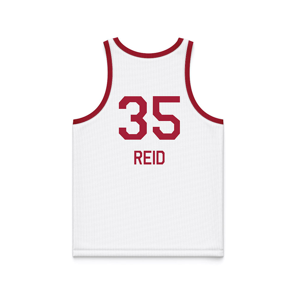 Oklahoma - NCAA Men's Basketball : Derrion Reid - White Basketball Jersey-1