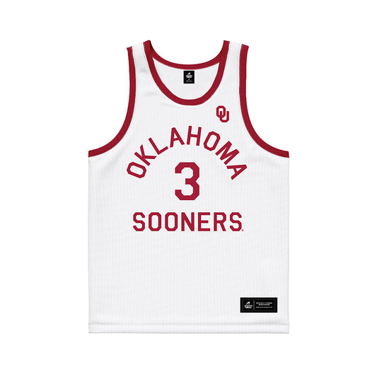 Oklahoma - NCAA Women's Basketball : Zya Vann - White Basketball Jersey-0