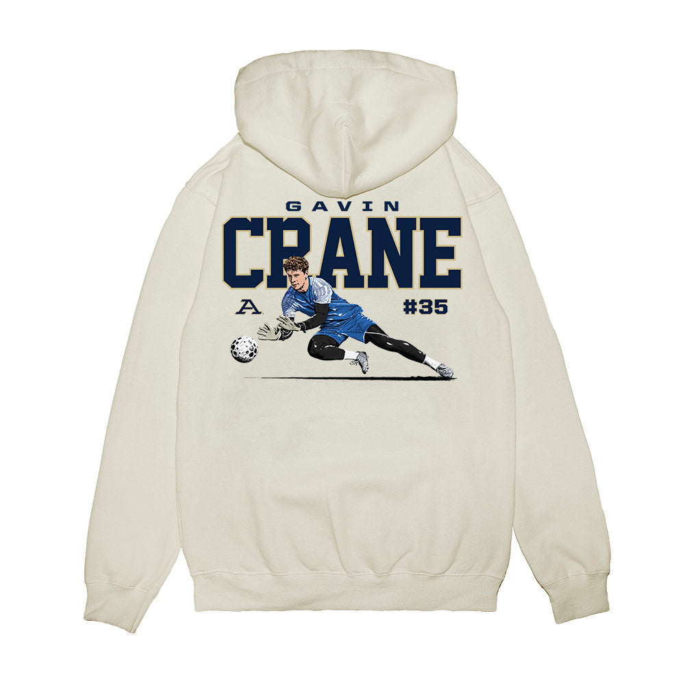 Akron - NCAA Men's Soccer : Gavin Crane - Caricature Premium Hooded Sweatshirt-1