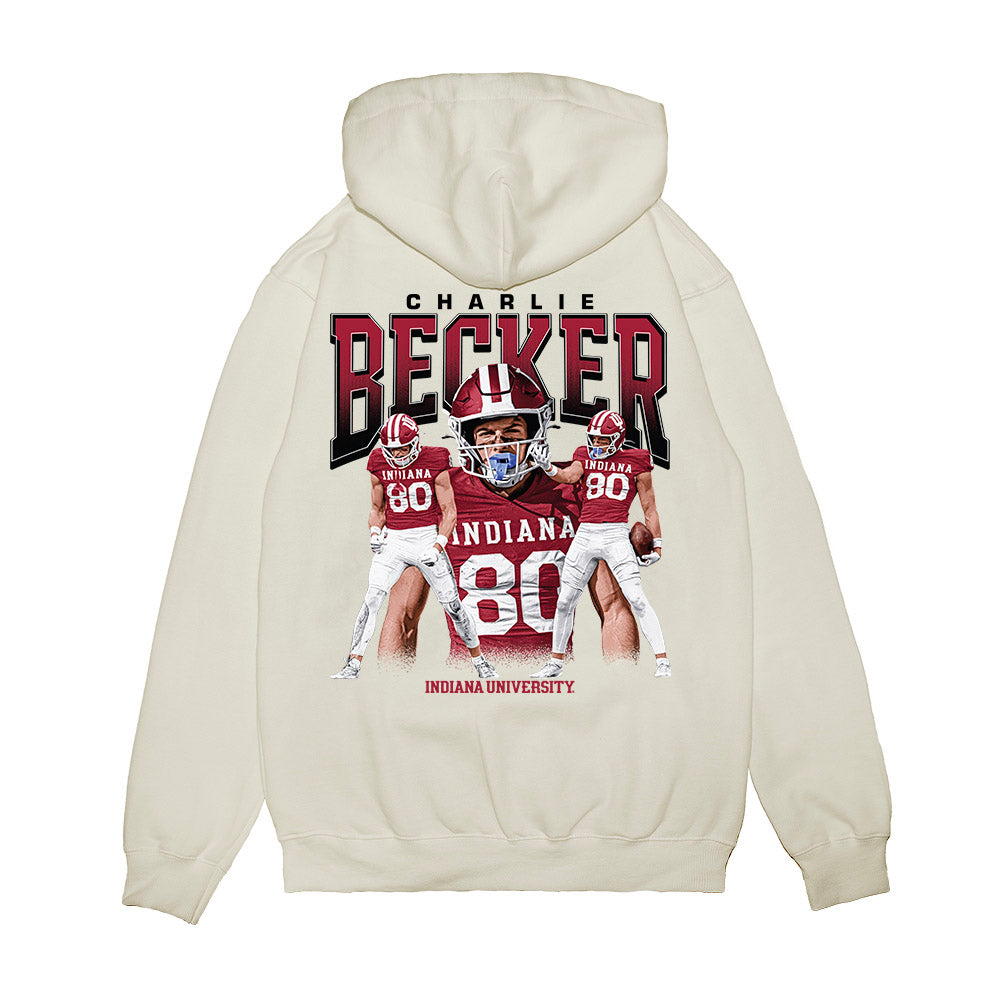 Indiana - NCAA Football : Charlie Becker - Collage Premium Hooded Sweatshirt-1