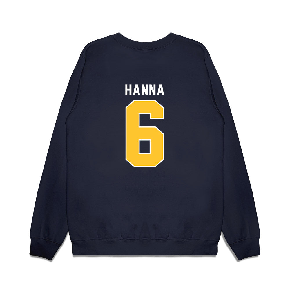 New Haven - NCAA Men's Basketball : Justice Hanna - Vintage Shersey Premium Crewneck Sweatshirt-1