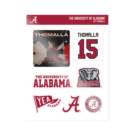 Alabama - NCAA Football : Jett Thomalla - Legends Graphic 2026 Sticker Sheet-0