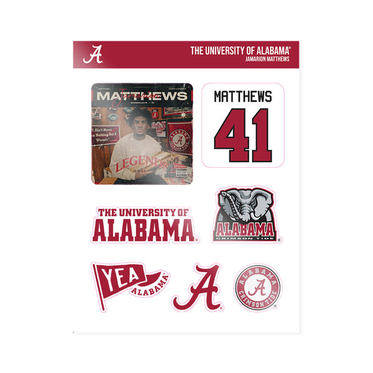 Alabama - NCAA Football : Jamarion Matthews - Legends Graphic 2026 Sticker Sheet-0