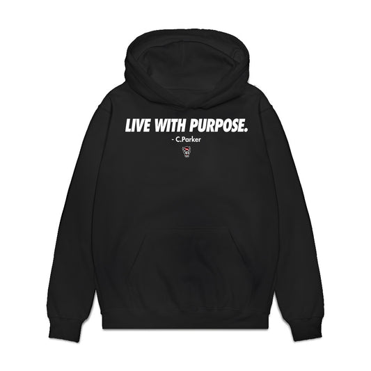 NC State - NCAA Men's Track & Field : Christian Parker - Statement Shirt v1 Premium Hooded Sweatshirt-0