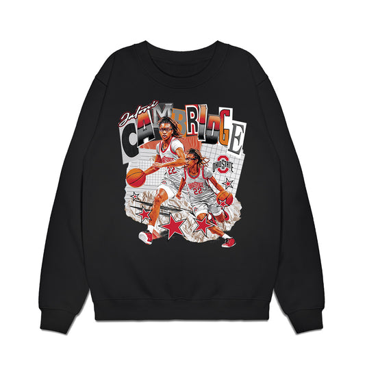 Ohio State - NCAA Women's Basketball : Jaloni Cambridge - Cutout Collage Premium Crewneck Sweatshirt-0