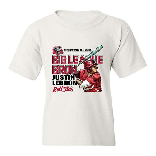 Alabama - NCAA Baseball : Justin Lebron - Big League Bron Youth T-Shirt-0