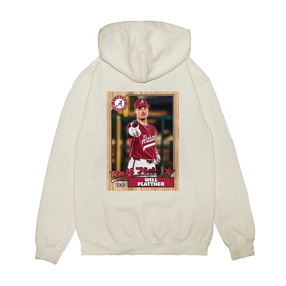 Alabama - NCAA Baseball : Will Plattner - Card Inspired Premium Hooded Sweatshirt-1