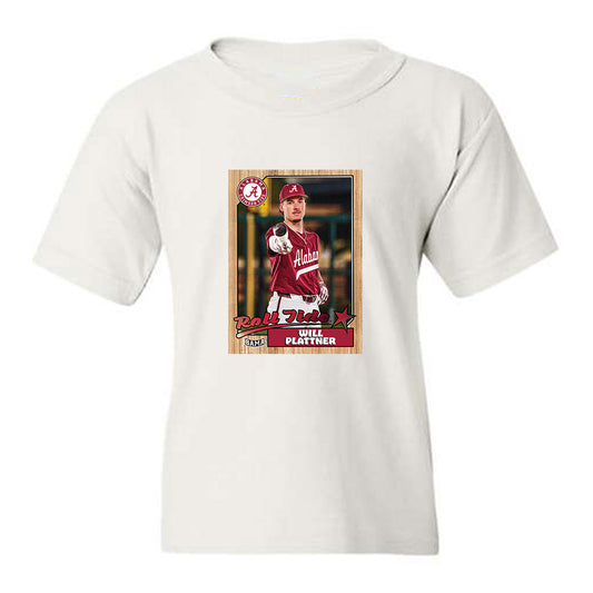 Alabama - NCAA Baseball : Will Plattner - Card Inspired Youth T-Shirt-0