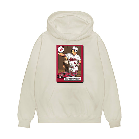 Alabama - NCAA Baseball : Sam Christiansen - Card Caricature Premium Hooded Sweatshirt-0