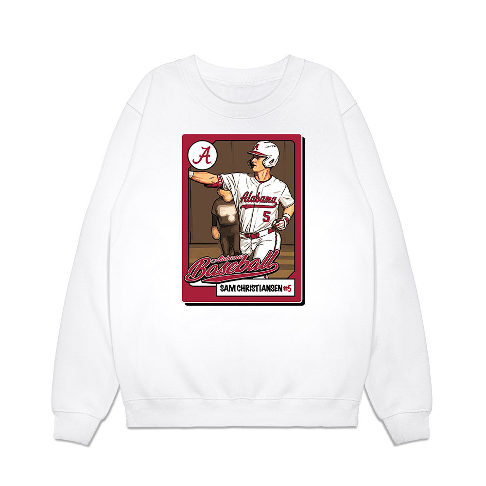 Alabama - NCAA Baseball : Sam Christiansen - Card Caricature Premium Crewneck Sweatshirt-0