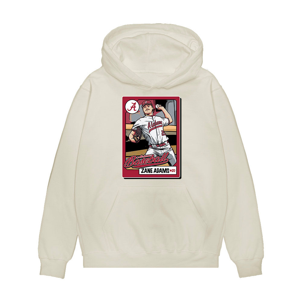 Alabama - NCAA Baseball : Zane Adams - Card Caricature Premium Hooded Sweatshirt-0