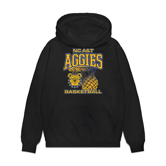 North Carolina A&T - NCAA Men's Basketball : Bryson Ogletree - Vintage Basketball Shersey Premium Hooded Sweatshirt-0