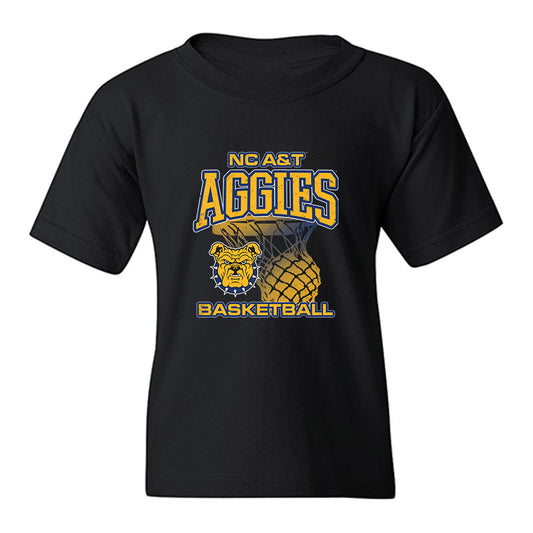 North Carolina A&T - NCAA Men's Basketball : Bryson Ogletree - Vintage Basketball Shersey Youth T-Shirt-0