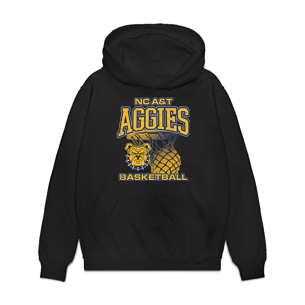 North Carolina A&T - NCAA Women's Basketball : Londyn walker Walker - Vintage Basketball Shersey Premium Hooded Sweatshirt-0