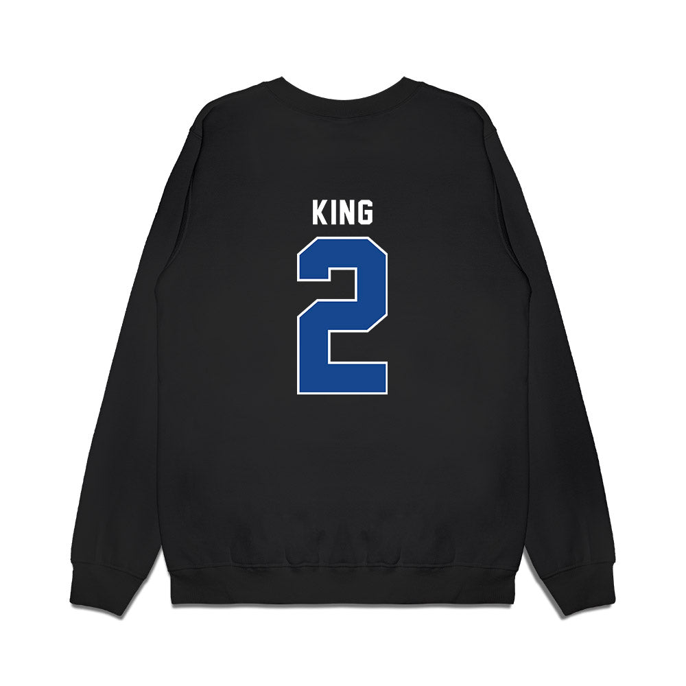 SMU - NCAA Women's Basketball : Zahra King - Vintage Premium Crewneck Sweatshirt-1