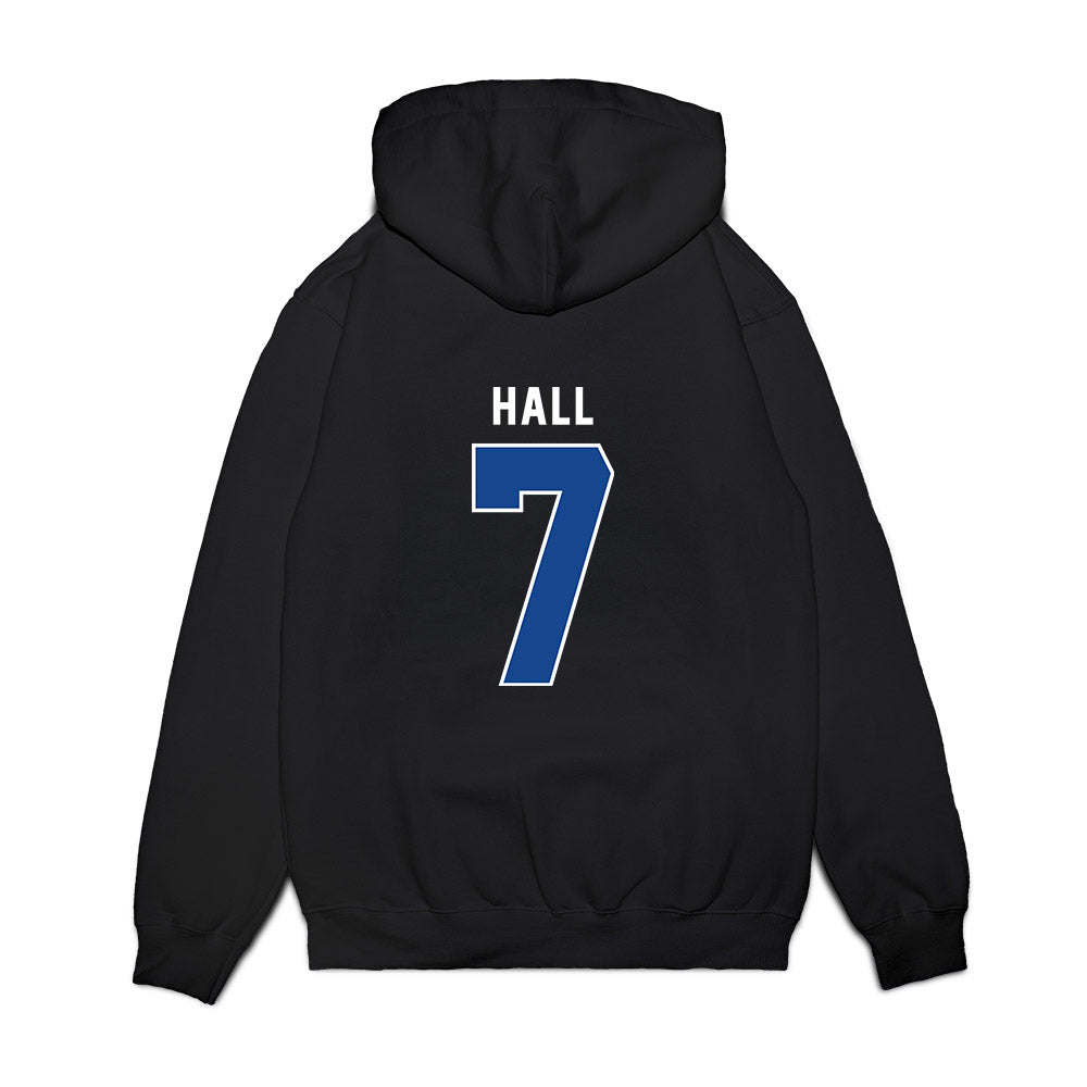 SMU - NCAA Women's Basketball : Grace Hall - Vintage Premium Hooded Sweatshirt-1