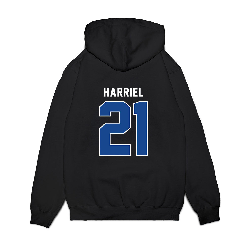 SMU - NCAA Women's Basketball : Jzaniya Harriel - Vintage Premium Hooded Sweatshirt-1