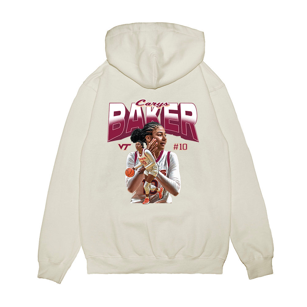 Virginia Tech - NCAA Women's Basketball : Carys Baker - Collage Premium Hooded Sweatshirt-1