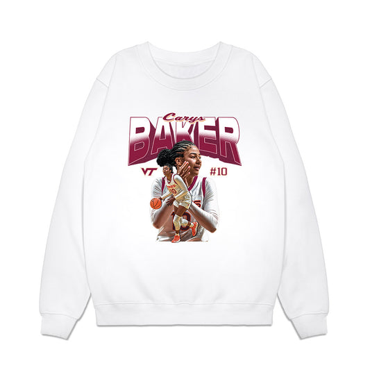 Virginia Tech - NCAA Women's Basketball : Carys Baker - Collage Premium Crewneck Sweatshirt-0