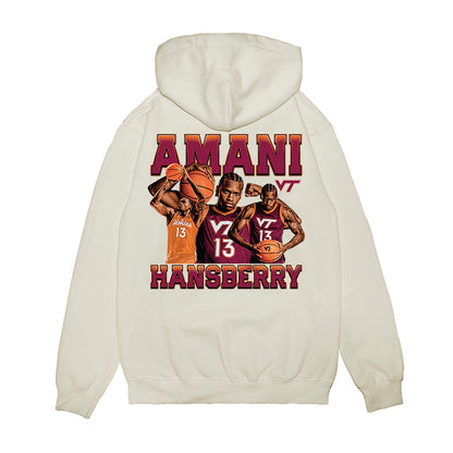 Virginia Tech - NCAA Men's Basketball : Amani Hansberry - Collage Premium Hooded Sweatshirt-1