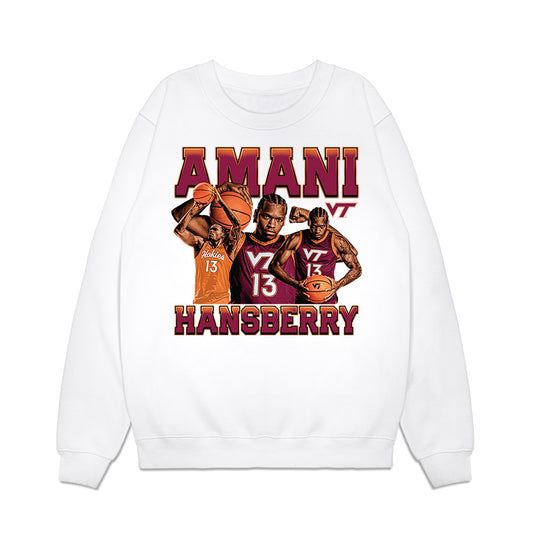 Virginia Tech - NCAA Men's Basketball : Amani Hansberry - Collage Premium Crewneck Sweatshirt-0