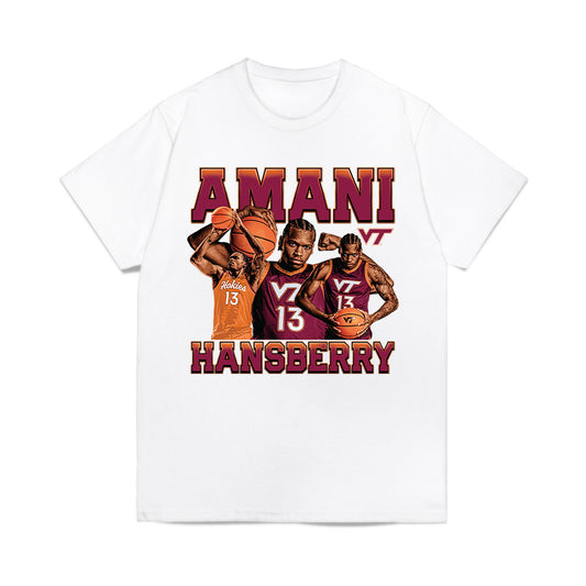 Virginia Tech - NCAA Men's Basketball : Amani Hansberry - Collage Comfort Colors T-Shirt-0