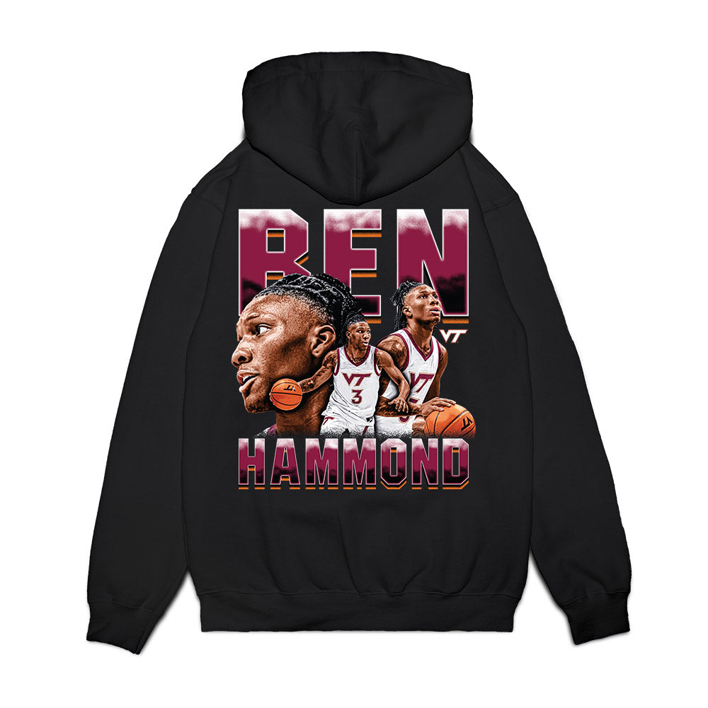 Virginia Tech - NCAA Men's Basketball : Ben Hammond - Collage Premium Hooded Sweatshirt-1