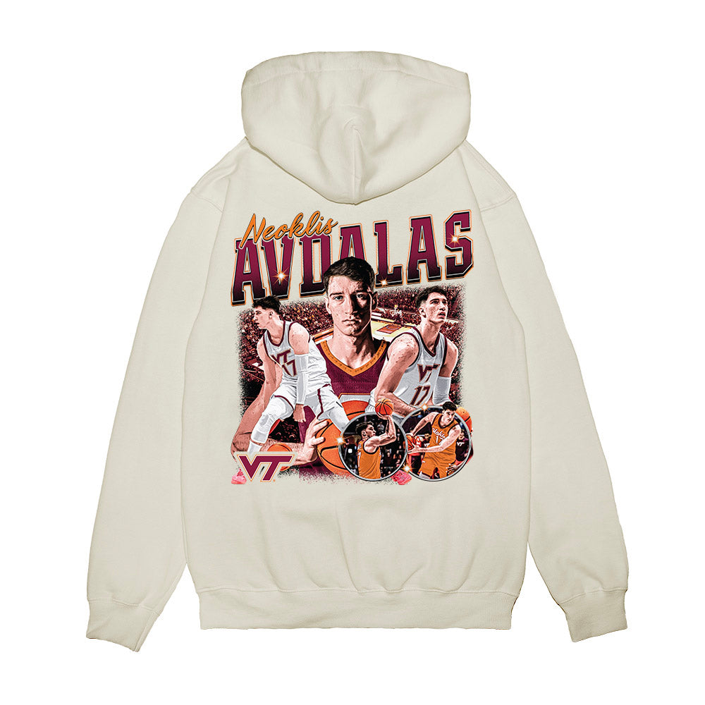 Virginia Tech - NCAA Men's Basketball : Neoklis Avdalas - Collage Premium Hooded Sweatshirt-1