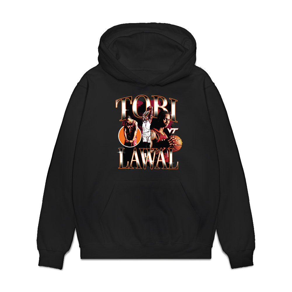 Virginia Tech - NCAA Men's Basketball : Tobi Lawal - Collage Premium Hooded Sweatshirt-0