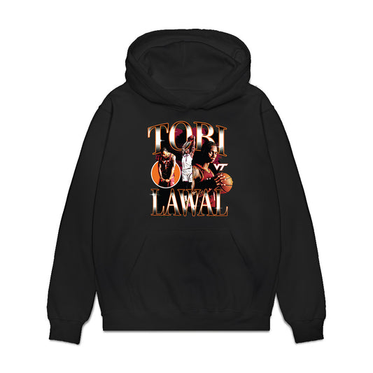 Virginia Tech - NCAA Men's Basketball : Tobi Lawal - Collage Premium Hooded Sweatshirt-0