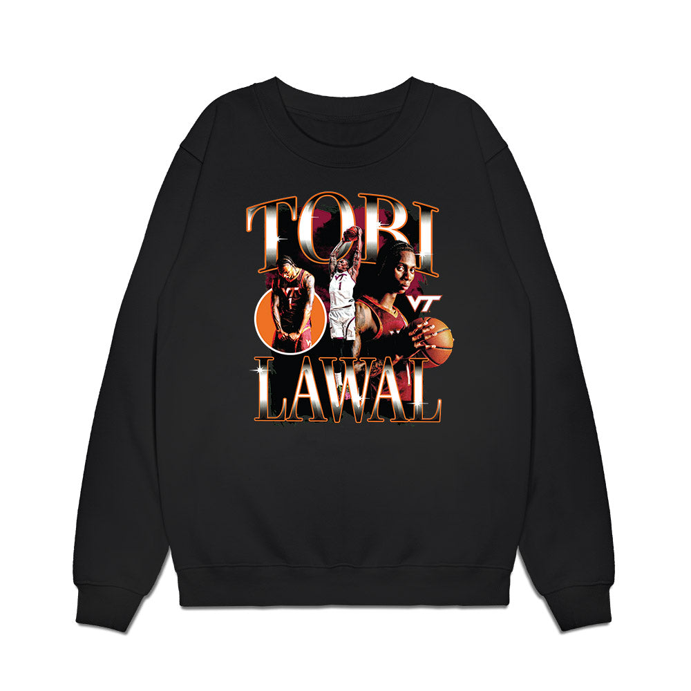 Virginia Tech - NCAA Men's Basketball : Tobi Lawal - Collage Premium Crewneck Sweatshirt-0