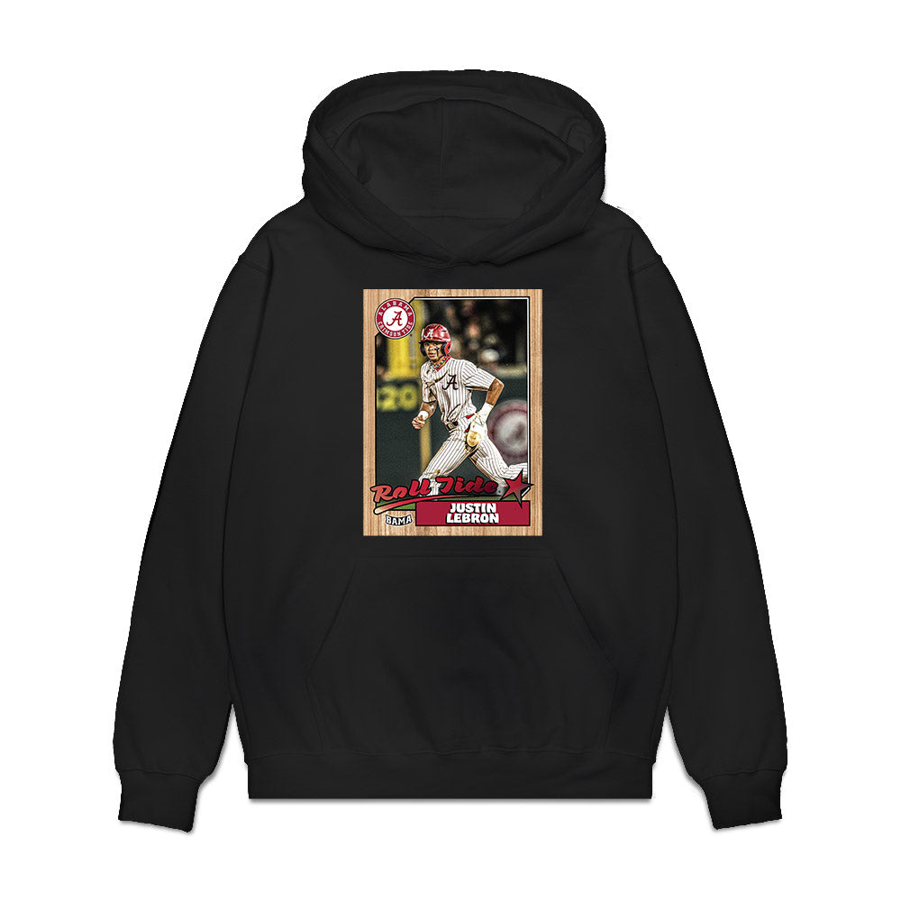 Alabama - NCAA Baseball : Justin Lebron - Card Inspired Premium Hooded Sweatshirt-0