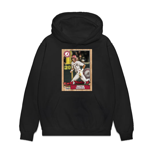 Alabama - NCAA Baseball : Justin Lebron - Card Inspired Premium Hooded Sweatshirt-0