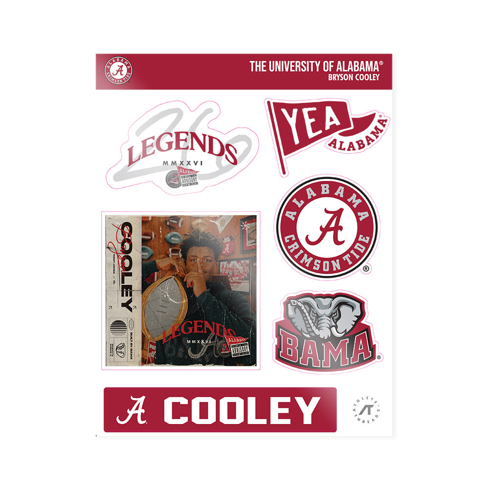 Alabama - NCAA Football : Bryson Cooley - Legends 2026 Sticker Sheet-0
