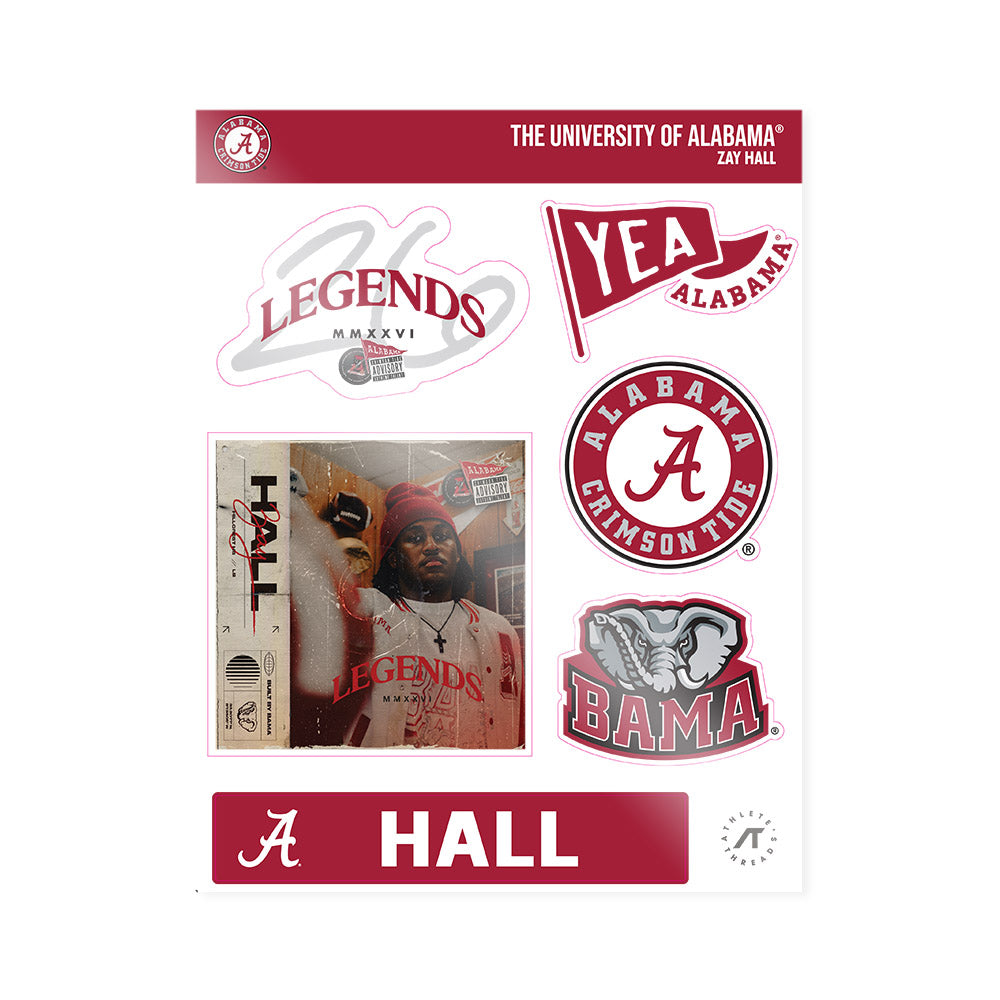 Alabama - NCAA Football : Zay Hall - Legends 2026 Sticker Sheet-0