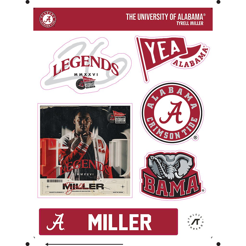 Alabama - NCAA Football : Tyrell Miller - Legends 2026 Sticker Sheet-0