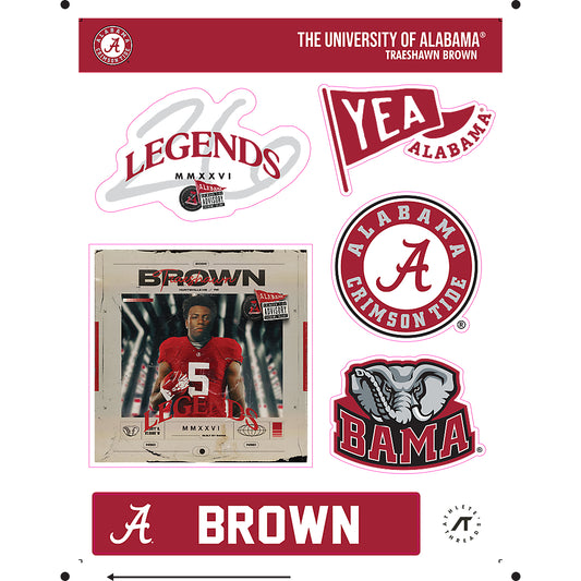 Alabama - NCAA Football : Trae'shawn Brown - Legends 2026 Sticker Sheet-0