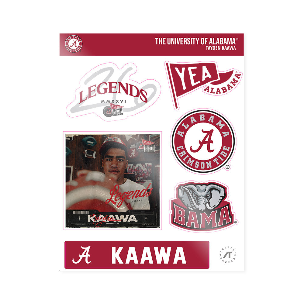 Alabama - NCAA Football : Tayden-Evan Kaawa - Legends 2026 Sticker Sheet-0